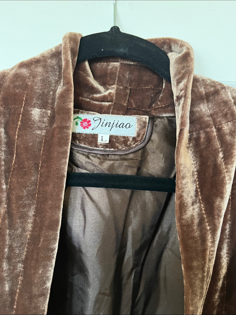 Women's Teddy Jacket in Brown Velvet - Picture 14 of 14